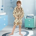thumbnail image 5 of FORMRS Niños Bathrobe Unisex Hooded Robe Soft Plush Pajamas Sleepwear, Size 2-3T, Geometric Designs, 5 of 7