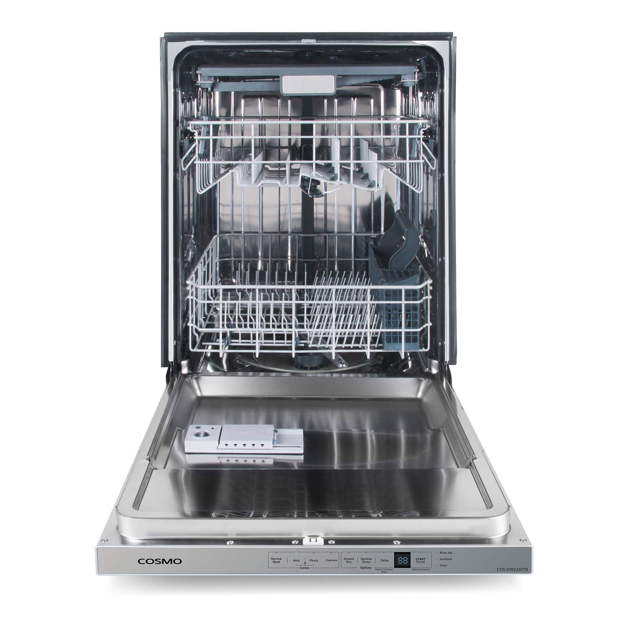Cosmo 24 in. Vista Collection Built-in Dishwasher, Advanced Sanitize Technology in Stainless Steel