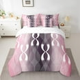 thumbnail image 2 of Erosebridal 3D Geometric Stripes Bedding Queen Size,Modern Abstract Art Bed Set,Purple Pink Ombre Bedding Sets Queen Size,Microfiber Room Decorative Reversible,7pcs, 2 of 6