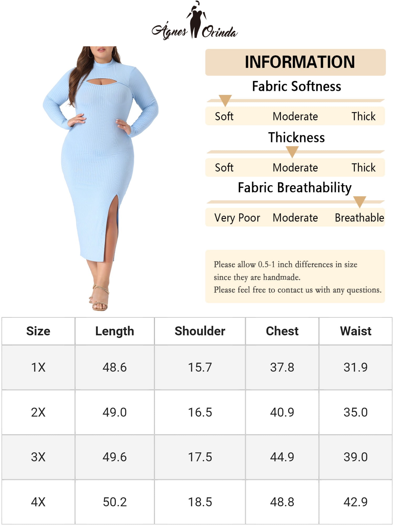 Unique Bargains Women's Plus Size Bodycon Dress Knee Slim Cut Out Dresses 2X Blue