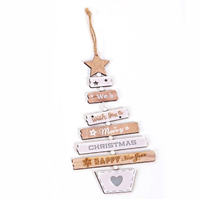 Christmas Wooden Pendant Hanging Door Decorations Xmas Tree Home Party Ornaments