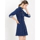 thumbnail image 4 of Vestido De Mezclilla Informal De Manga Larga Con Cuello Enrollado Y Botones De Mezclilla Para Mujer Azul profundo S, 4 of 6