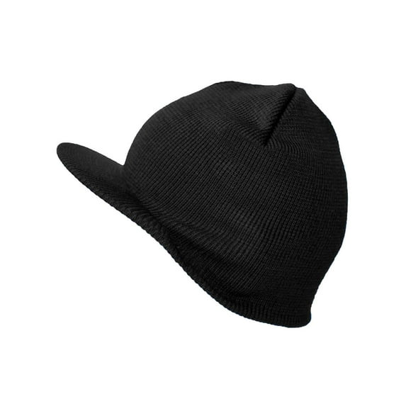 TopHeadwear Winter Cuffless Beanie Visor, Black