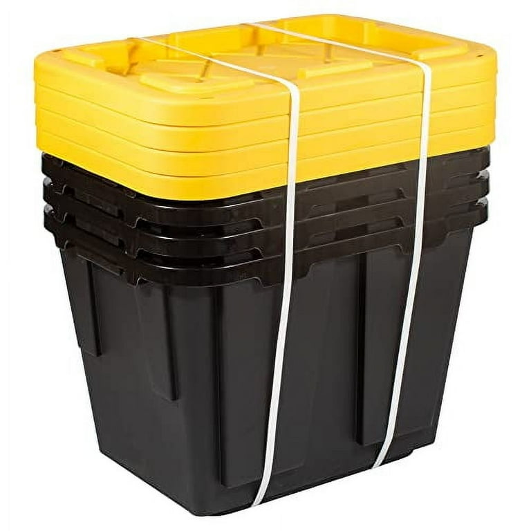 Office Depot® Greenmade® 12-Gallon Storage Totes, Black/Yellow