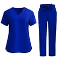 thumbnail image 2 of Scrubs for Women Short Sleeve V Neck Soft Stretch Scrub Tops Women and Scrub Pants Medical Uniforms for Nurses Wrinkle-Resistant Workwear Royal Blue XXL, 2 of 6