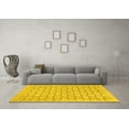 thumbnail image 3 of Ahgly Company Machine Washable Indoor Square Abstract Yellow Modern Area Rugs, 4' Square, 3 of 4