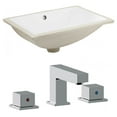 thumbnail image 1 of 18.25-in. W CUPC Rectangle Bathroom Undermount Sink Set In White - Chrome Hardware AI-22891, 1 of 9