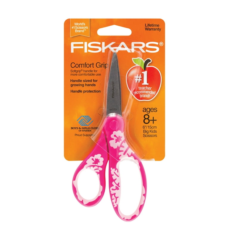 Fiskars Kids Scissors, Blunt-Tip, 5, 3 Pack, Blue, Red, Red and Yellow  Lightening 