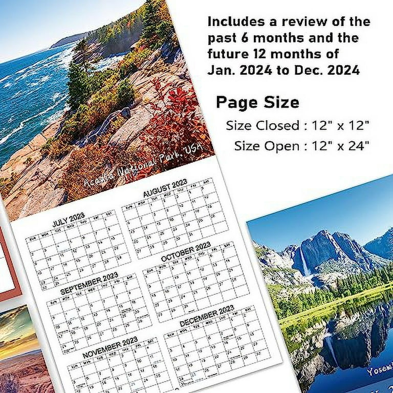 2024 Wall Calendar - 12 Monthly Calendar 2024, January 2024 - December  2024, 12" x 24" (Open), 2024 Calendar with Unruled Blocks(1.5" x 1.4") +  Thick Glossy Paper - Walmart.com