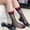 A-Black36, variant on Women's Socks Sheer Glitter Thread Striped Retro Crew Socks Invisible Shiny Thread Footwear