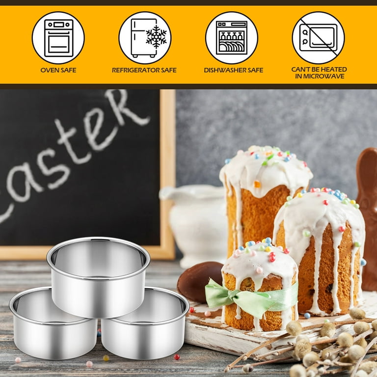  E-far 4 Inch Small Cake Pan Set of 3, Stainless Steel Mini  Round Smash Cake Baking Pans, Non-Toxic & Healthy, Mirror Finish &  Dishwasher Safe: Home & Kitchen