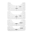 thumbnail image 1 of Regla transparente de 4 piezas para camisetas Guía de tallas herramienta Ehuebsd de alineación de camisetas accesorios de ropa herramientas de dibujo de medición, 1 of 8