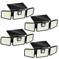 thumbnail image 1 of Paquete de 4 luces solares con sensor de movimiento INCX 156 LED IP65, impermeables, 1 of 7