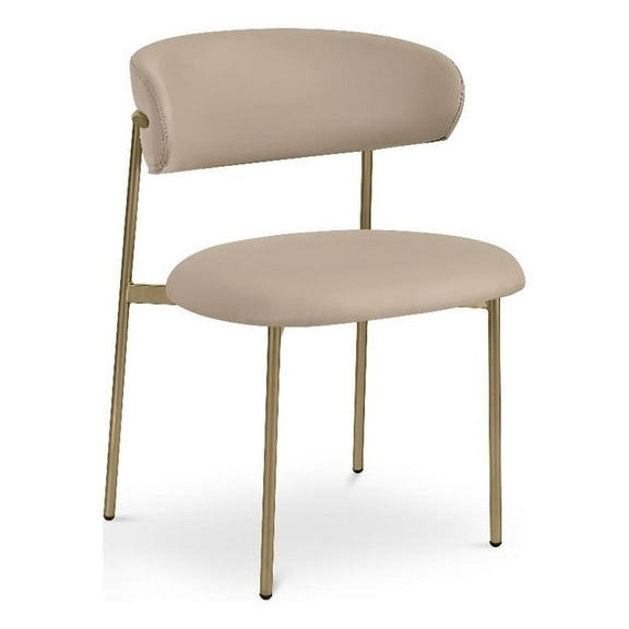 Maklaine Contemporary Taupe Vegan Leather Dining Chair (Set of 2)