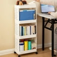 thumbnail image 1 of KTTECTOA Mobile Trolley Rack Under The Desk Floor Standing Desk A4 File Book Snack Storage Rack Clearance Home and Kitchen Canada Days Home Decor Fall Decor, 1 of 6