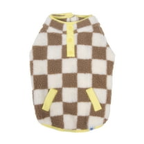 Oodles Tan Sherpa Bubble Hem Fall Dog Jacket, XS