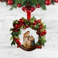 thumbnail image 5 of Uanit Jesus Mary Wreath Red Cross Star Lantern Christmas Bow Prayer Wreaths for Front Door Holiday Decorations Garland Indoor Outdoor Home Party Hanging Wreath(16 Inch), 5 of 7