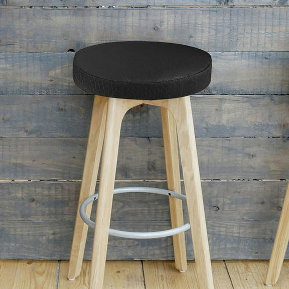 GAXIRE Waterproof Round Barstool Seat Covers Black Elastic Slipcover for General Users 1Pcs