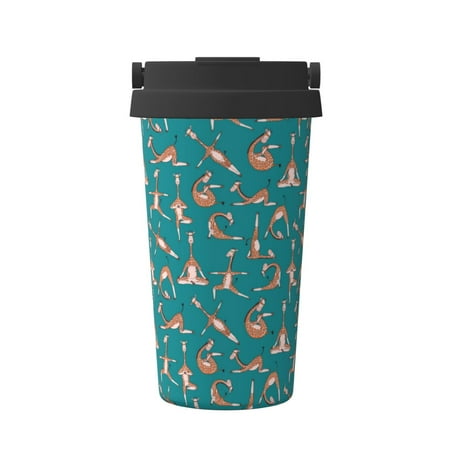

Junzan Giraffes Doing Various Yoga for Stainless Steel Vacuum Insulated Tumbler - Reusable Insulated Cold Brew Iced Coffee Cup Thermos -Gifts for Women Men Him Her