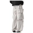 thumbnail image 3 of Htigea 2025 Teen Boys Baggy Cargo Pants Mens Loose Fit Parachute Pants Comfort Cotton Work Pants Fashion Solid Color Athletic Hiking Pants Lightweight Pocket Track Pants M-3XL, 3 of 4