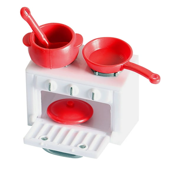 1 Set Miniature Stove Simulation Mini Kitchen Stove Mini House Gas Stove Soup Pot