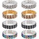 thumbnail image 1 of 10 anillos de diamantes de imitación de 5 estilos, de aleación, ajustables, de plata, elásticos, apilables, accesorios de joyería, 1 of 9