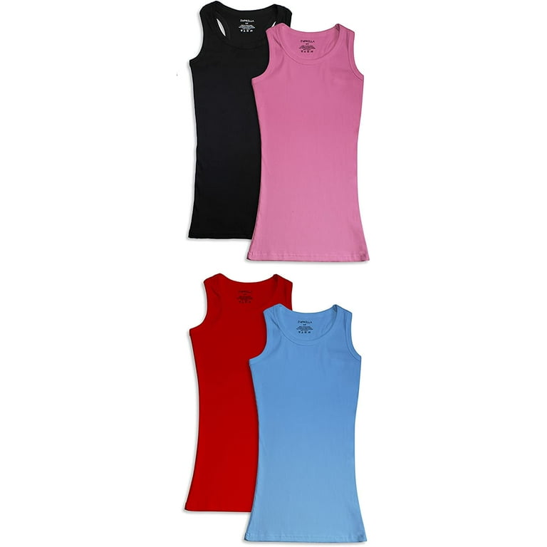 Emprella Tank Tops for Women 4-Pack Ribbed Racerback Tanks (Extra Large)