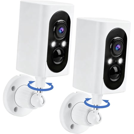 Cameras Outdoor 355? Pan Rotating Color Night Vision Cameras for WiFi Outdoor Camera Motion Detection 2-Way Talk IP65 Spotlight Siren SD/Cloud Storage 2 Pack