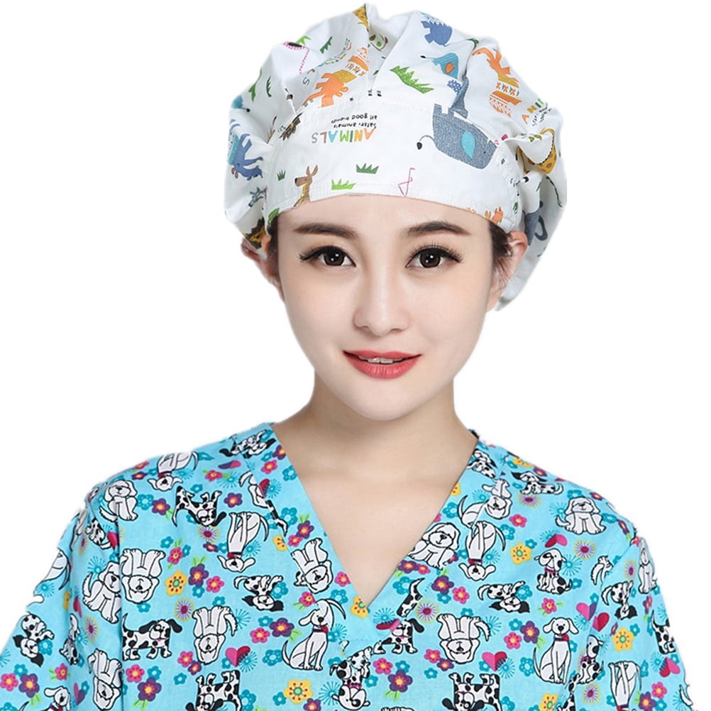 Fashion Uniform & Work Hats Surgical Scrub Cap for Nurse Cotton Women ...