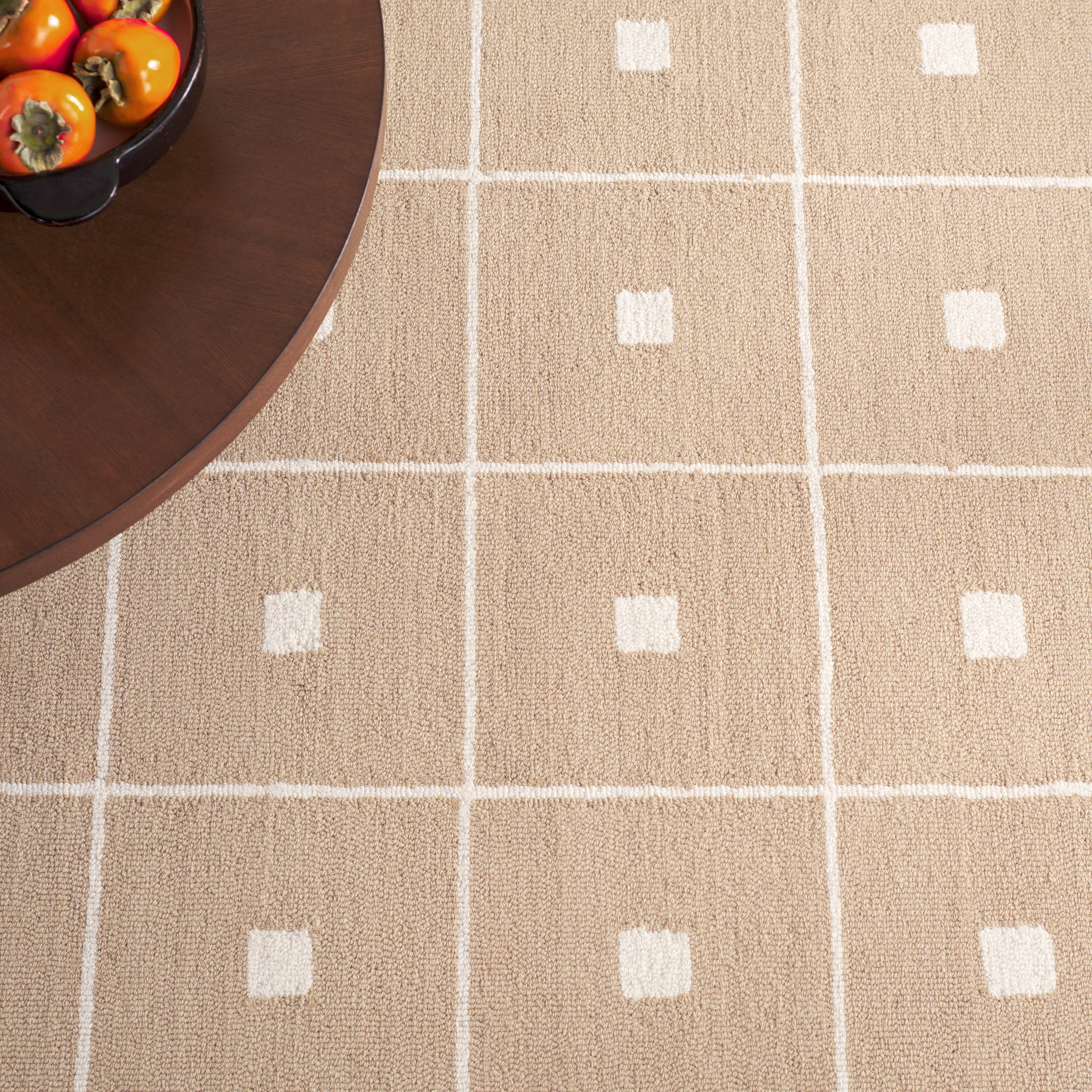 SAFAVIEH Martha Stewart Micro Loop Jerald Checkered Area Rug, Beige/Ivory, 8' x 10'