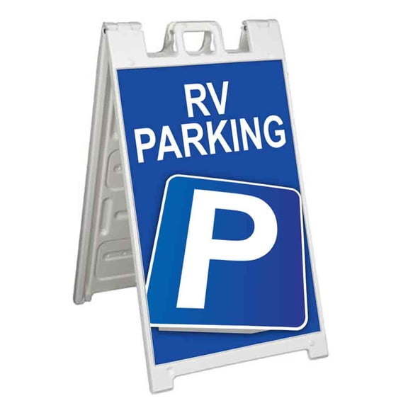 RV Parking (24" X 36") Standard A-Frame Signicade, Includes Decal Applied To Stand