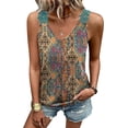thumbnail image 3 of WQD Tank Tops for Women Spring Fashion Sleeveless V Neck Lace Tops Flower Flowy Summer Outfits Beach Vacation Clothes, 3 of 6
