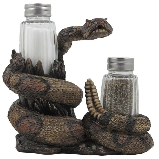 Southwestern Rattlesnake Decorative Salt and Pepper Shaker Set with