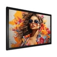 thumbnail image 2 of Designart "Mid Century Fashion Portrait with Tropical Sunglasses IV" Fashion Framed Wall Art Decor - Glam Yellow Fashion Illustration Entryway Framed Wall Art, 2 of 6