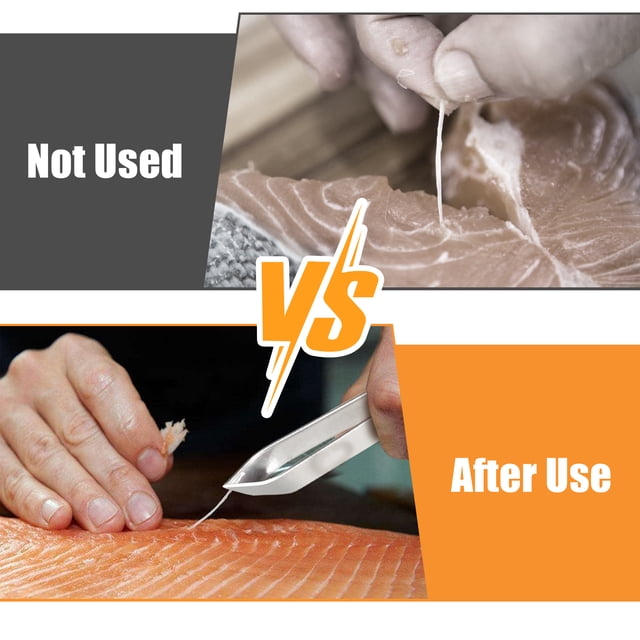 Toystoory Pinzas plateadas para pelo de carne y huesos de pescado, fáciles de compactar y portátiles, acero inoxidable de primera calidad