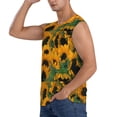 thumbnail image 3 of Goofa Sunflowers 7 Printed Men's Sleeveless T-Shirt - Athletic Gym Workout Tank Top for Men - Moisture-Wicking, UPF 30+ Quick-Dry Muscle Tee-XX-Large, 3 of 8