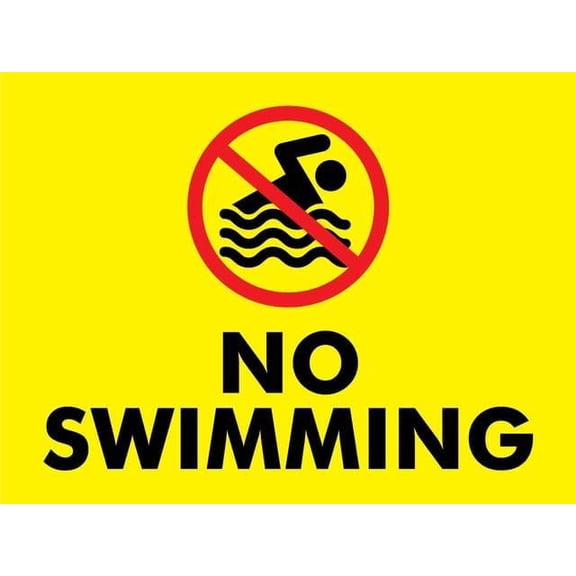 No Swimming Landscape 8"x12" Aluminum Tin Sign - Safety Warning Alert for Indoor & Outdoor Use