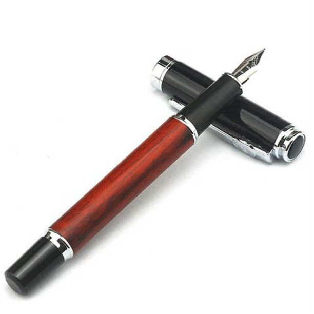 Vintage Rose Wood Barrel Pen Smooth Writing Jinhao 8802 Fountain Pen