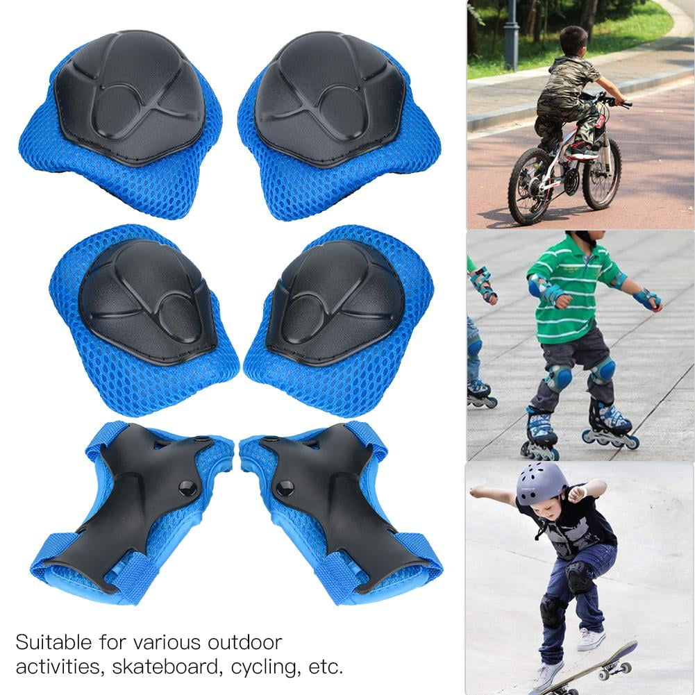 Sonew 6pcs Children Protective Safety Gear Pad Skateboard Wrist Elbow