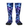 thumbnail image 1 of Fotbe Blue Lightning1 Calcetas Divertidas Estampadas para Hombre y Mujer, Calcetas de Algodón hasta la Rodilla para Caminar, Correr, Enfermería y Embarazo, 1 of 6