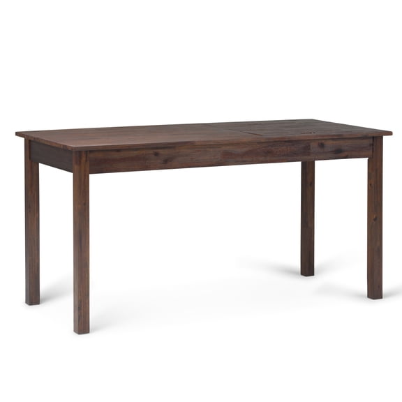 Monroe 60 inch Wide Solid Acacia Wood Rustic Desk in Distressed Charcoal Brown