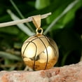 thumbnail image 3 of HIJONES Men's Basketball Sport Pendant Necklace Stainless Steel Vintage Hip Hop Punk Pendant Chain Jewelry Gold, 3 of 4
