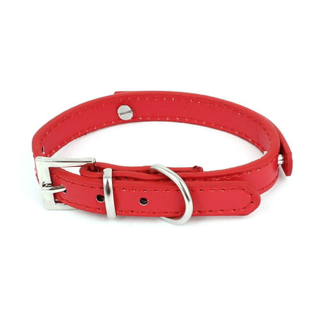 Unique Bargains Single Pin Buckle Faux Leather Pet Dog Yorkie Collar Belt Strap Necklace Red (Best Harness For Yorkie)