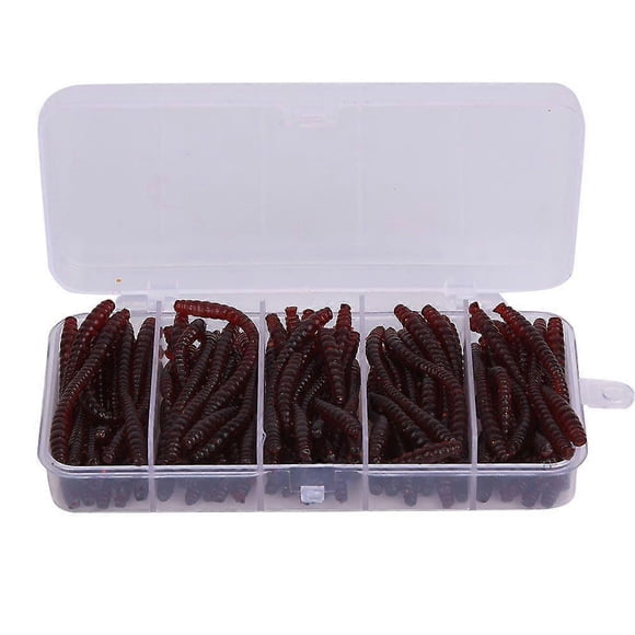100 pcs 6cm Silicone Artificial Worm Earthworm Soft Fishing Lures Bait Fish Tackle Accessories Kit