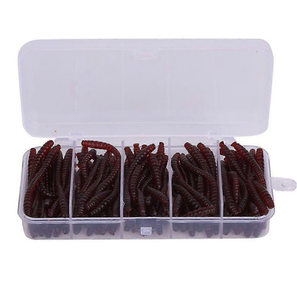 100 pcs 6cm Silicone Artificial Worm Earthworm Soft Fishing Lures Bait Fish Tackle Accessories Kit