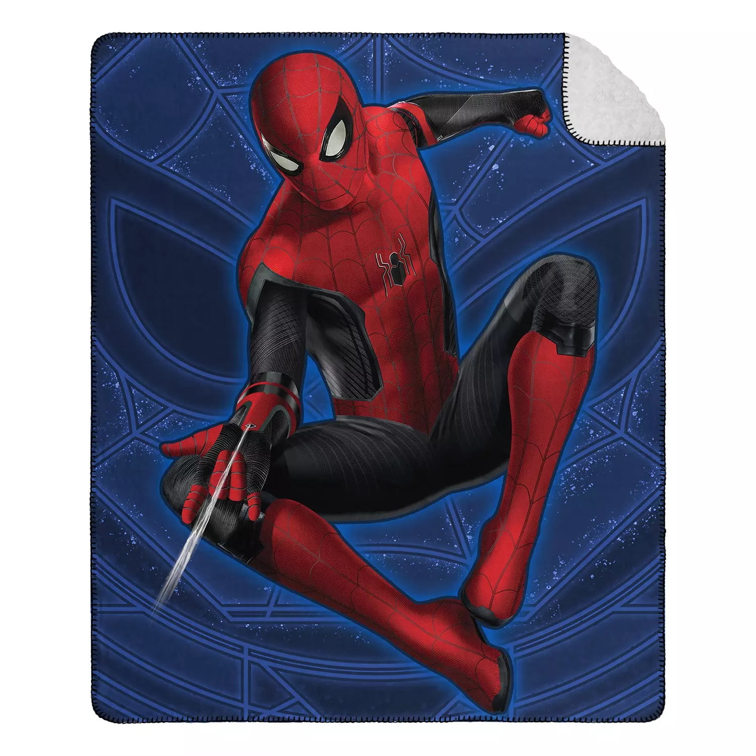 Spiderman Blue Jump Cloud Throw Blanket with Sherpa Kuwait Ubuy