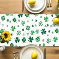 thumbnail image 4 of Burlap Table Runner 90 Inches Long,Irish St. Patrick's Day Green Clovers Non-Slip Kitchen Table Runners for Dining Room Everyday Use Party Table Decorations Lucky Leaf, 4 of 9