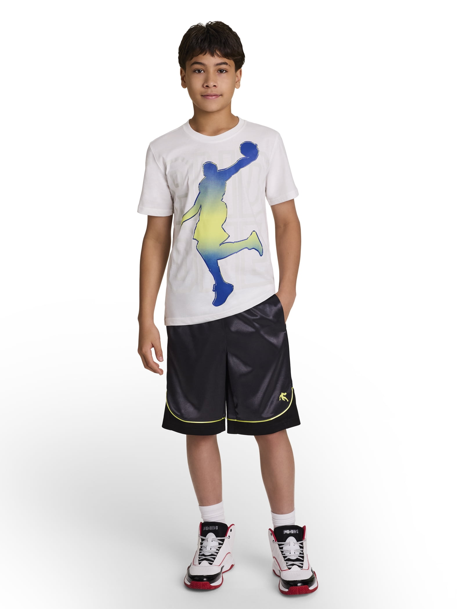AND1 Boy’s Short Sleeve Graphic T-Shirt, Sizes 4-18