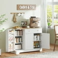 thumbnail image 2 of 41" Sideboard Buffet Cabinet with Storage Drawer, Adjustable Shelf, White, 2 of 10