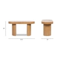 thumbnail image 4 of Jesse 55.5" Single Drawer Fluted Oval Console Desk Honey Brown Rubberwood, 4 of 12